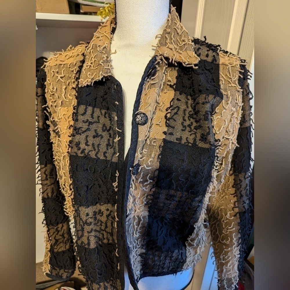 Black and tan 4 button jacket